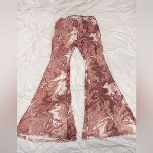 Torrid Dusty Rose Swirl/Marble Flare Pants